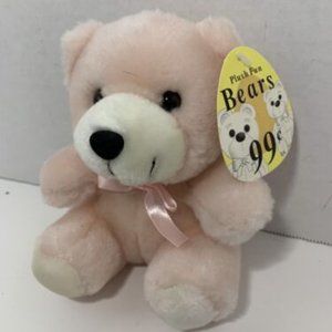 Atico Plush Fun Bears small mini 6” light pink white teddy stuffed animal